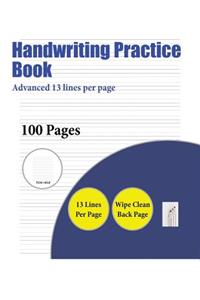 Handwriting Practice Book (Advanced 13 lines per page)