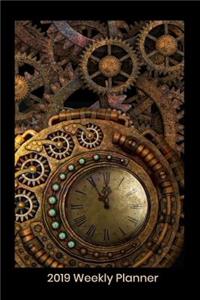 2019 Weekly Planner - Steampunk Clock and Gears