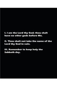 Religious School Composition Book First Three Commandments Traditional Black White