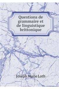 Questions de Grammaire Et de Linguistique Brittonique