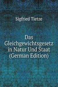 Das Gleichgewichtsgesetz in Natur Und Staat (German Edition)