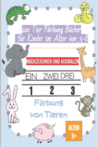 zoo Tier Färbung Bücher für Kinder im Alter von 3-8