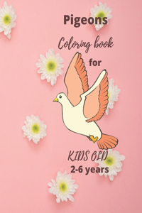 Pigeons Coloring book for kids old 2 to 6 years