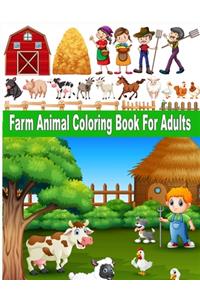 Farm Animal Coloring Book For Adults