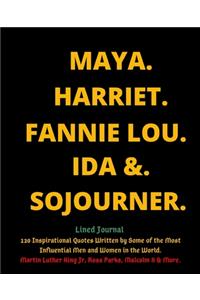 Maya Harriet Fannie Lou Ida Lined Journal