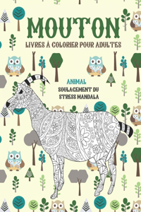 Livres à colorier pour adultes - Soulagement du stress Mandala - Animal - Mouton