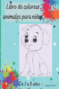 Libro de colorear animales para niños: De 3 a 8 años, con animales geniales