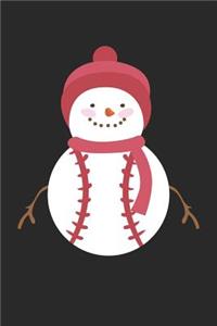 Christmas Notebook 'Baseball Snowman' - Christmas Baseball Baseball Snowman Christmas Gift - Christmas Journal