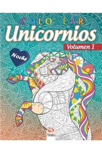 colorear unicornios 1 - Noche