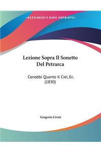 Lezione Sopra Il Sonetto Del Petrarca