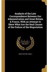 Analysis of the Late Correspondence Between Our Administration and Great Britain & France, With an Attempt to Shew What Are the Real Causes of the Failure of the Negociation