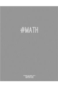 Notebook for Cornell Notes, 120 Numbered Pages, #MATH, Grey Cover