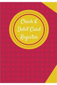 Check & Debit Card Register (BONUS Notes area/7 X 10 inches)