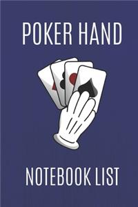 Poker Hand Notebook List
