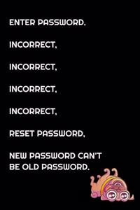 Enter Password, Incorrect