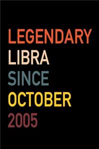 Legendary Libra Since October 2005: Diary Journal - Legend Since Oct Born In 05 Vintage Retro 80s Personal Writing Book - Horoscope Zodiac Star Sign - Daily Journaling for Journalist &