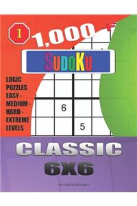 1,000 + Sudoku Classic 6x6