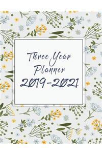 Three Year Planner 2019-2021: 36 Months, Three year Calendar Planner, Daily Weekly Monthly Planner, Organizer, Agenda, 630 pages Large 8.5" x 11"