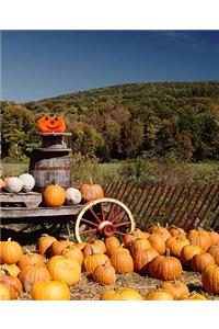 School Composition Book Fall Season Harvesting Pumpkins 130 Pages