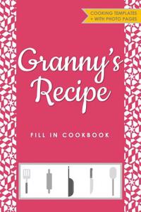 Granny's Recipe Fill in Cookbook