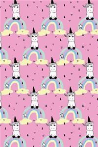 Bullet Journal Notebook Little Unicorns on Rainbows Pattern 2