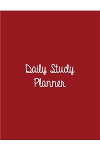 Daily Study Planner: Dark Red: Study Planner 8.5 X 11: Study Planner 1 Year: Study Planner Notebook: Study Planner for College Students: Study Planner Korean