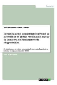 Influencia de los conocimientos previos de informática en el bajo rendimiento escolar de la materia de fundamentos de programación