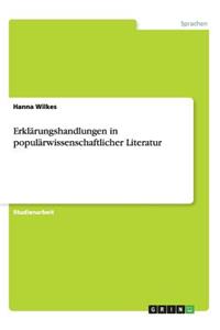 Erklärungshandlungen in populärwissenschaftlicher Literatur