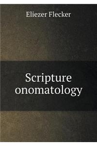 Scripture Onomatology