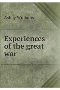 Experiences of the Great War