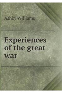 Experiences of the great war