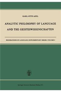 Analytic Philosophy of Language and the Geisteswissenschaften