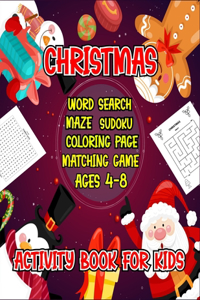 Christmas Activity Book For Kids Ages 4-8