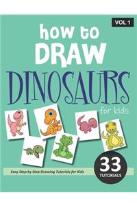 How to Draw Dinosaurs for Kids - Volume 1