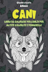Libro da colorare per adulti per matite colorate e pennarelli - Grande stampa - Animali - Cani