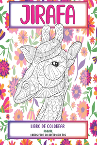 Libro de colorear - Libros para colorear adultos - Animal - Jirafa
