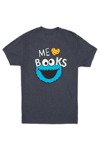 Sesame Street Cookie Monster: Me Love Books Unisex T-Shirt Medium