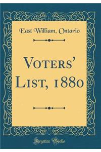 Voters' List, 1880 (Classic Reprint)