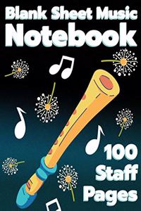 Blank Sheet Music Notebook -100 Staff Pages