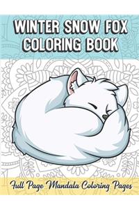 Winter Snow Fox Coloring Book Full Page Mandala Coloring Pages