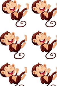 Laughing Monkeys on the Ground - Blank Lined Notebook