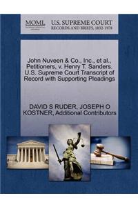 John Nuveen & Co., Inc., et al., Petitioners, V. Henry T. Sanders. U.S. Supreme Court Transcript of Record with Supporting Pleadings