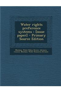 Water Rights Preference Systems
