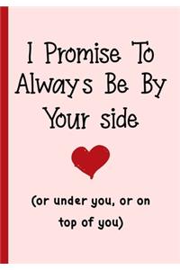 I promise to always be by your side(or under you, or on top of you)