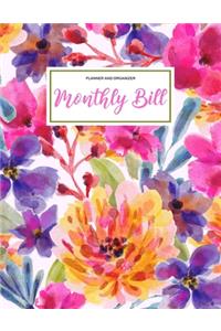 Planner and Organizer Monthly Bill