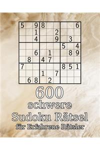 600 schwere Sudoku Rätsel für Erfahrene Rätsler