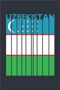 Vintage Uzbekistan Notebook - Uzbek Flag Writing Journal - Uzbekistan Gift for Uzbek Mom and Dad - Retro Uzbek Diary