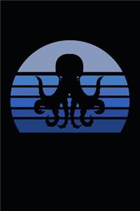 Blue Retro Octopus Silhouette