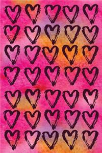 Hearts Watercolor Pink Pattern