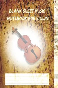 Blank Sheet Music Notebook for Violin